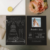 私に対する旗は愛モノグラムのの結婚旗 セーブザデート