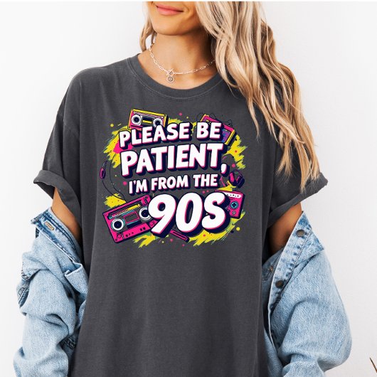 私に少し待っててください、私は1900年代から来たんです プラスサイズTシャツ