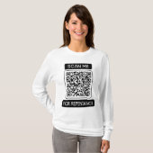 私に後悔のスキャンQRコード長袖女性 Tシャツ (正面フル)