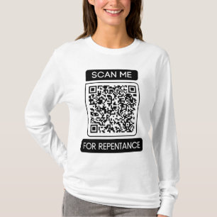 私に後悔のスキャンQRコード長袖女性 Tシャツ