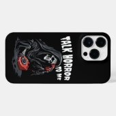 私に恐怖を話す死神の赤い電話 iPhoneケース (裏面横)