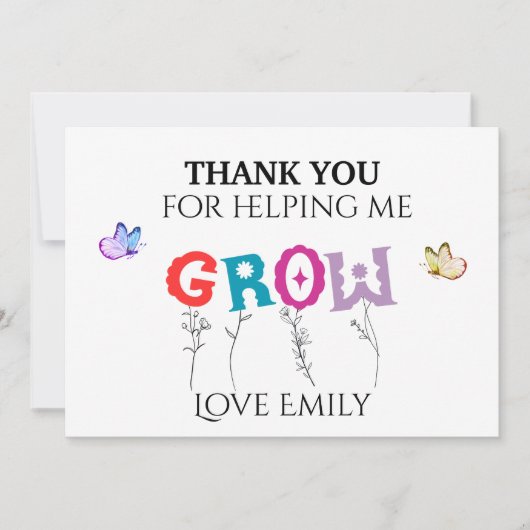 私に感謝救済成長先生感謝 サンキューカード (正面)