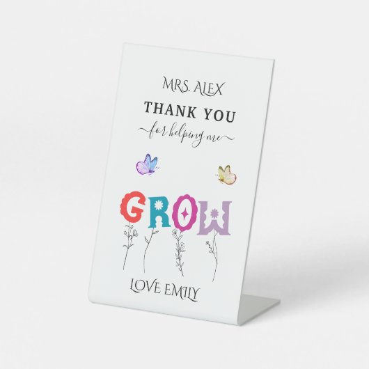 私に感謝救済成長先生感謝 台座サイン (正面)