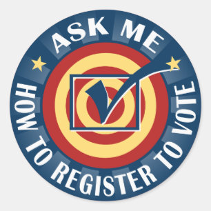 私に投票するために登録する方法を尋ねて下さい ラウンドシール