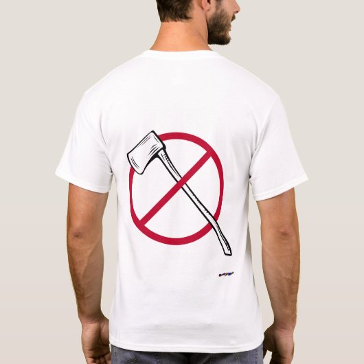 私に斧を打つな！Ax & Red Circle – 背面 Tシャツ (裏面)