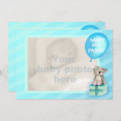 私に新生児の男の子のコアラのパーティーの招待の青会って下さい 招待状 (正面/裏面)