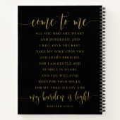 私に来は、あなたたち、マタイ11:28-30 ノートブック (裏面)