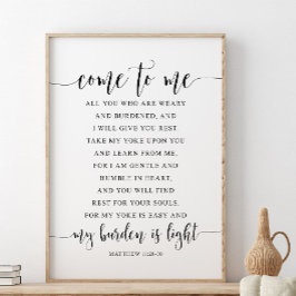 私に来は、あなたたち、マタイ11:28-30 ポスター