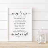 私に来は、あなたたち、マタイ11:28-30 ポスター