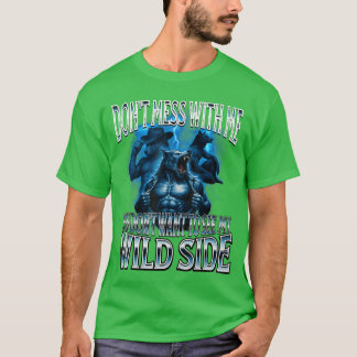 私に楯突くアルファメンズ・ワーウルフ・オオカミミーム・お馬鹿さんD Tシャツ
