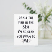 私に泳いだ – 白黒引用文葉書 ポストカード (スタンド正面)