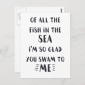 私に泳いだ – 白黒引用文葉書 ポストカード (正面/裏面)