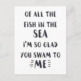 私に泳いだ – 白黒引用文葉書 ポストカード