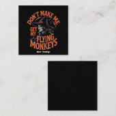 私に猿の魔女を飛んでいる連れおもしろいて スクエア名刺 (正面/裏面)