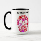 私に皮を置いて下さい。 口紅のスカル マグカップ (左)