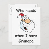 私に祖父がある時だれがサンタを必要とするか シーズンポストカード (正面/裏面)