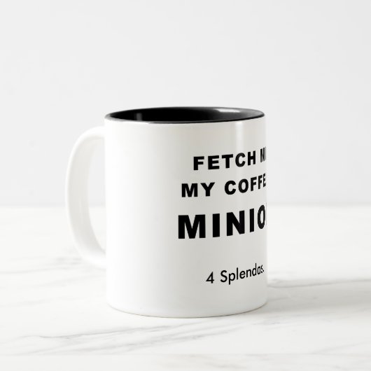 私に私のコーヒー、子分を取って来て下さい ツートーンマグカップ (正面左)