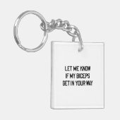 私に私の二頭筋があなたの方法で得るかどうか知らせて下さい キーホルダー (正面左)