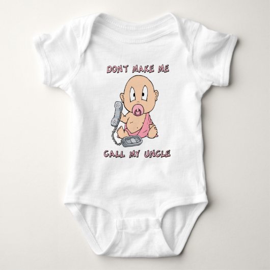 私に私の叔父さんを電話させます ベビーボディスーツ (正面)