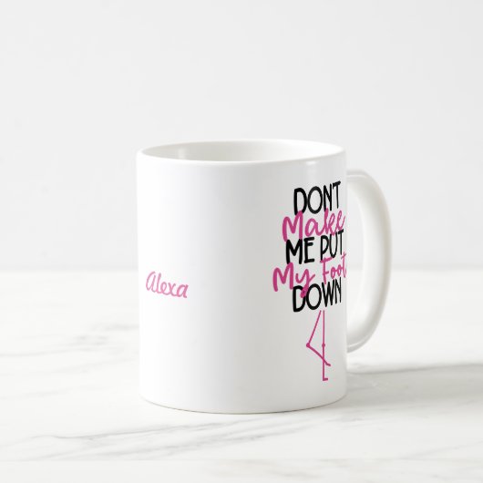 私に私の足を下ろさない – おもしろい Flamingo コーヒーマグカップ (正面右)