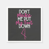 私に私の足を下ろさない – おもしろい Flamingo スタンダードカクテルナプキン (正面)