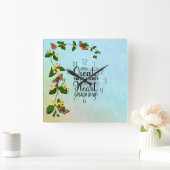 私に純粋なハート詩篇を作成51:10 スクエア壁時計 (ホーム)