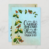 私に純粋なハート詩篇を作成51:10 ポストカード (正面/裏面)