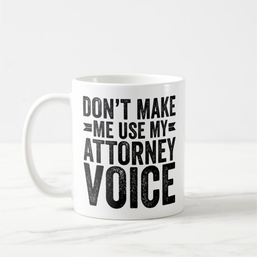 私に自分の弁護士声を使わせない コーヒーマグカップ (左)