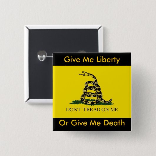 私に自由を与えますか、または私に死を与えて下さい 缶バッジ (正面&裏面)
