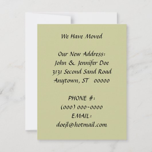 私に花によってが家へ帰る引っ越しましたの発表のペチュニアがあります 案内状 (裏面)