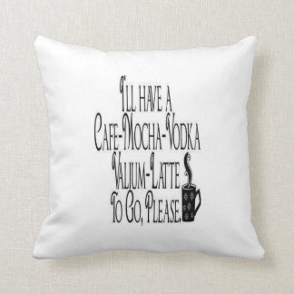 私に行くカフェモカウォッカのバリウムのラテがあります クッション