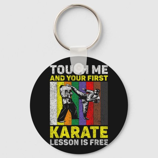 私に触ったら空手のレッスンが無料 TaeKwonDo キーホルダー (正面)