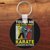 私に触ったら空手のレッスンが無料 TaeKwonDo キーホルダー (正面)