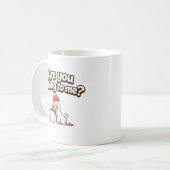 私に話しかけてるの？おもしろいニワトリ コーヒーマグカップ (正面左)