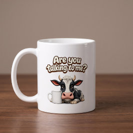 私に話しかけてるの?面白い牛 コーヒーマグカップ