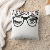 私に話しオタクギーク眼鏡ウィンキングアイグリーン クッション (ブランケット)