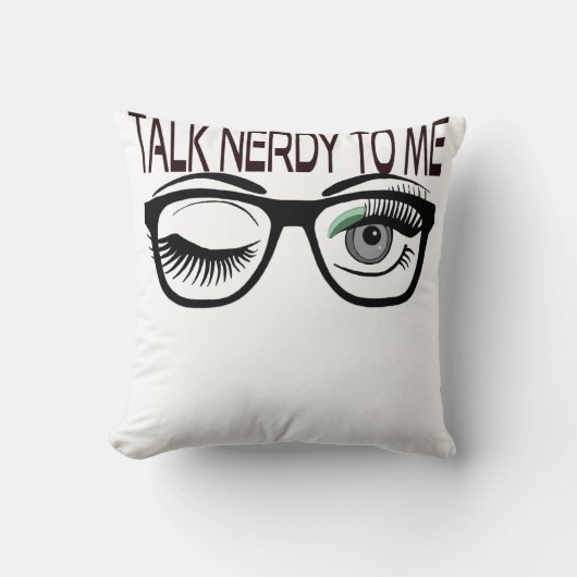 私に話しオタクギーク眼鏡ウィンキングアイグリーン クッション (正面)