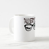 私に話しオタクギーク眼鏡ウィンキングアイグリーン コーヒーマグカップ (正面左)