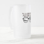 私に話しオタクギーク眼鏡ウィンキングアイグリーン フロストグラスビールジョッキ (正面左)