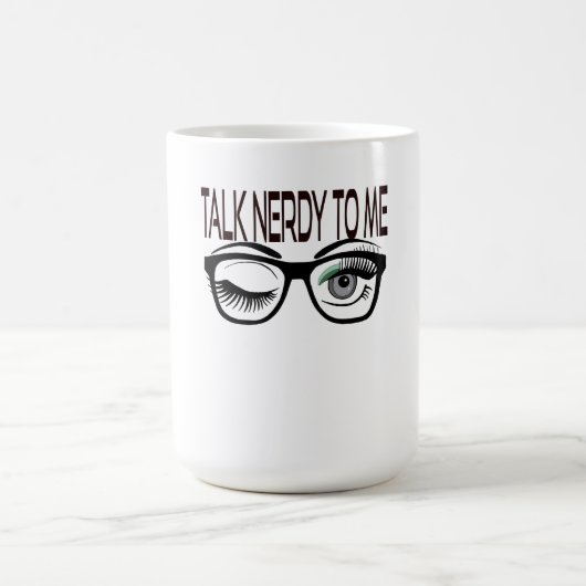 私に話しオタクギーク眼鏡ウィンキングアイグリーン モーフィングマグカップ (中央)