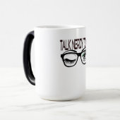 私に話しオタクギーク眼鏡ウィンキングアイグリーン モーフィングマグカップ (正面左)