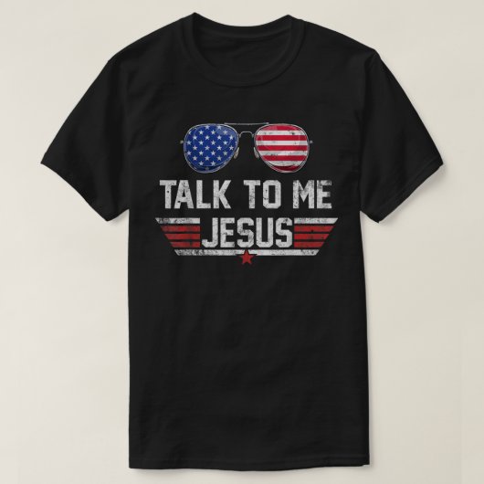 私に話すイエズス・グラス米国国旗アメリカ4th of Ju Tシャツ (デザイン正面)