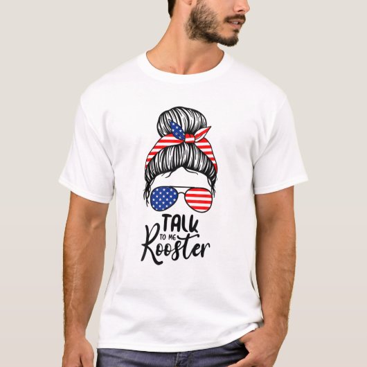 私に話す鶏の乱雑なヘアパン Tシャツ (正面)