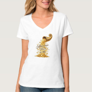 私に豊かさが流れ込む 女性用グラフィックTシャツ Tシャツ