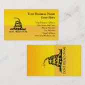 私に踏み付けない黄色いガッズデン国旗の看板 名刺 (正面/裏面)