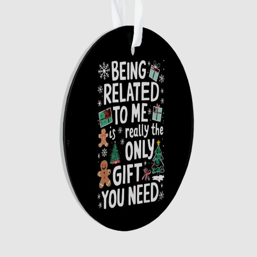 私に関係しているクリスマス家族クリスマスギフト オーナメント (正面)