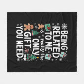 私に関係しているクリスマス家族クリスマスギフト フリースブランケット (正面(横))