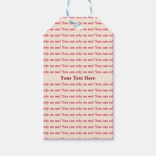 私に頼ってね ミニマルなパターンと名言のデザイン ギフトタグ (正面)