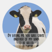 私に食べよって…ビーガン運動を引き起こす ラウンドシール (正面)