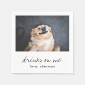 私に飲み物かわいいおもしろいモダンフォトド結婚ッグ スタンダードカクテルナプキン (正面)